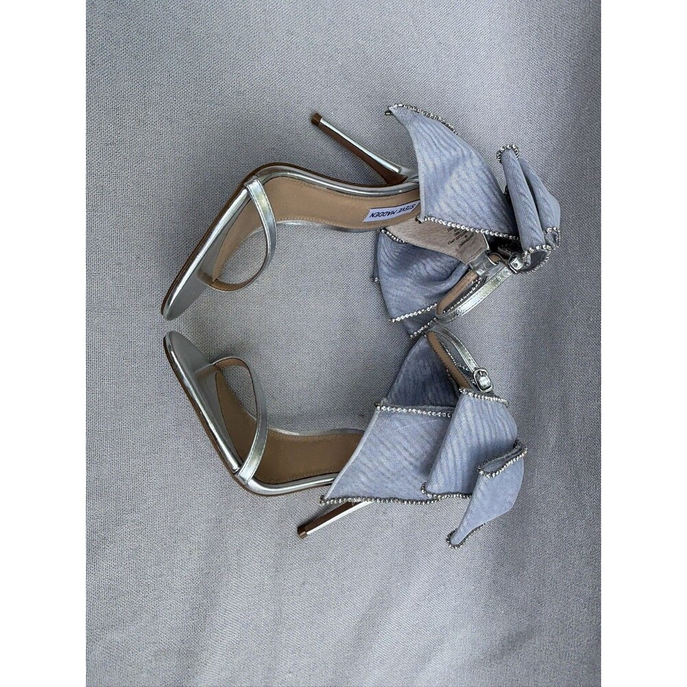 Steve Madden Benni-R Rhinestone Embellished Bow Back Dress Sandals Size 9 - Picture 12 of 12